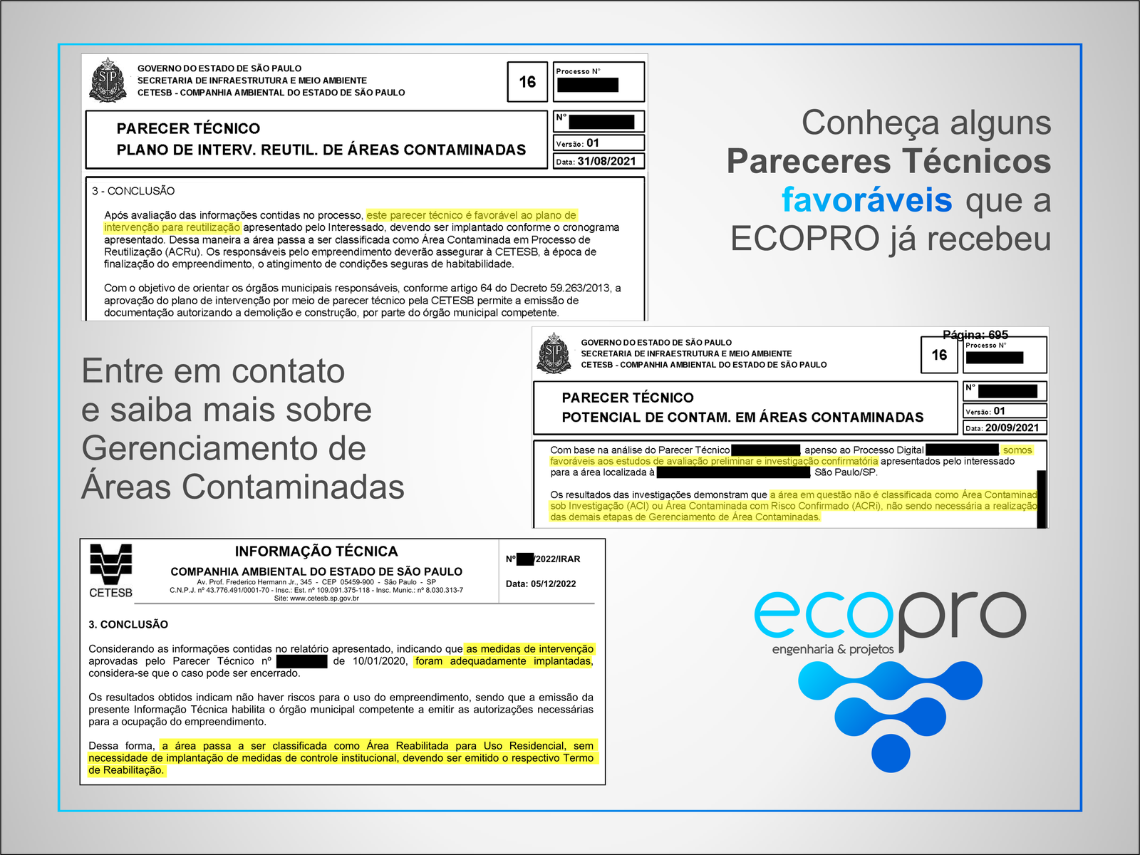 Parecer técnico favorável da CETESB